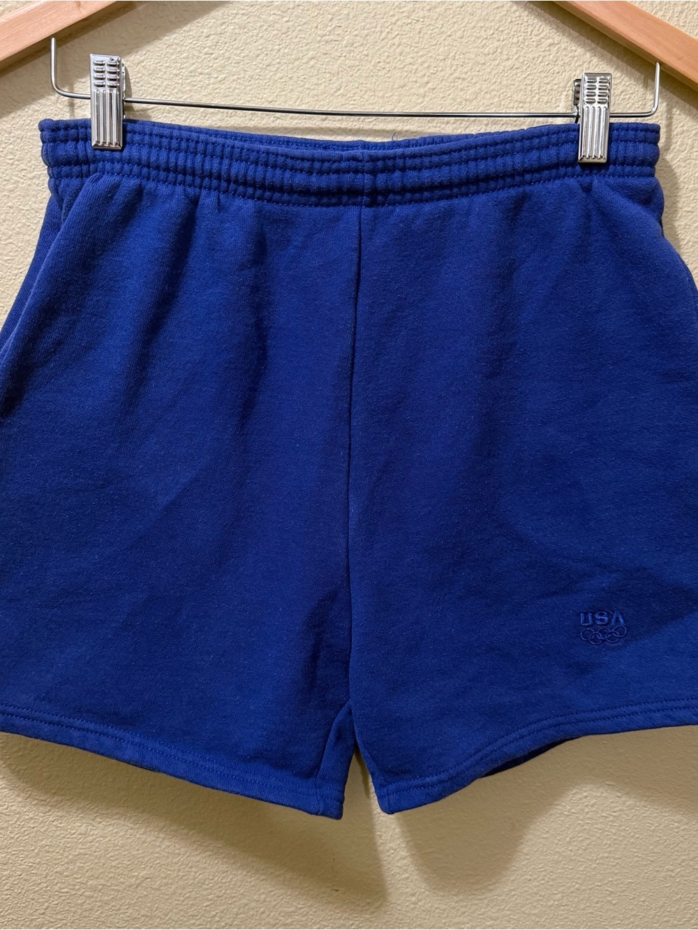 Men’s Medium 90’s Vintage USA Olympics Team Blue Embroidered Sweat Shorts